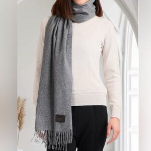 Vince Gray Wool Scarf